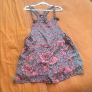 Floral Patterned Overalls